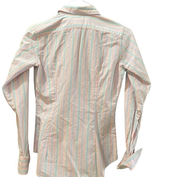 Ralph Lauren pink blue mint Striped Long Sleeves Button Down Shirt Size 4 - Picture 4 of 5